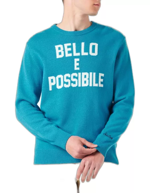 MC2 Saint Barth Man Sweater With Bello E Possibile Print
