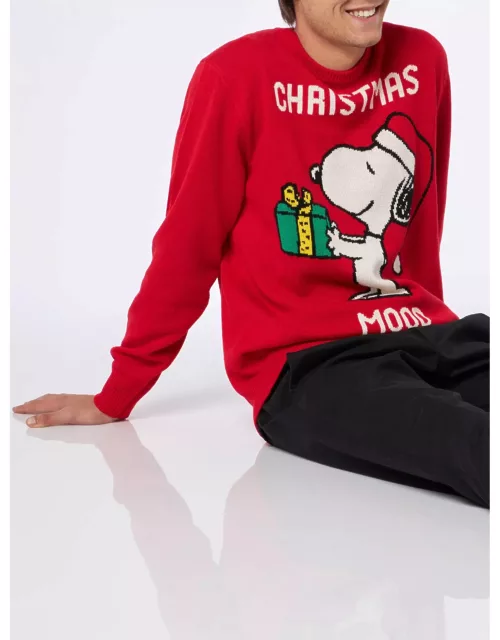 MC2 Saint Barth Snoopy Christmas Mood Print Man Sweater Peanuts Special Edition