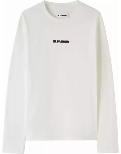 Jil Sander Crew Neck Long Sleeves T-shirt With Printed Logo On Chest