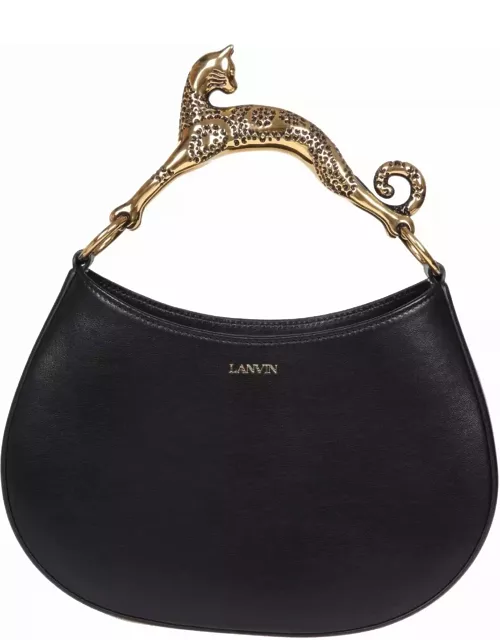 Lanvin Hobo Cat Bag In Black Leather