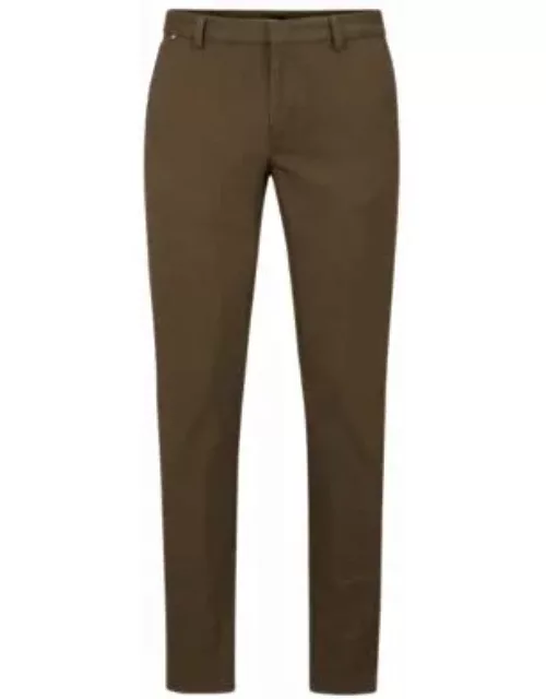 Slim-fit chinos in a melange stretch-cotton blend- Light Green Men's Chino