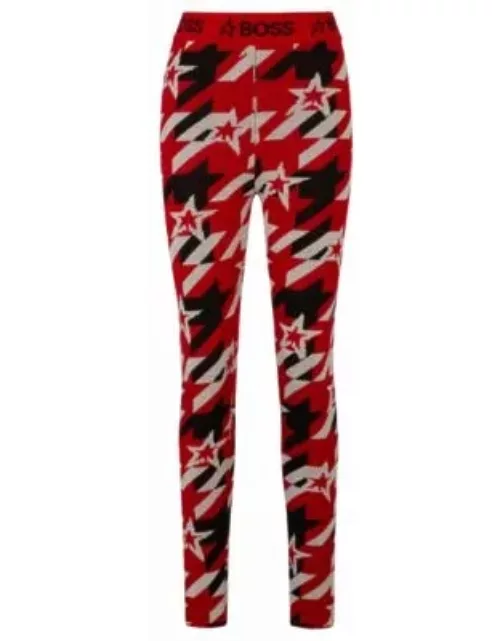 BOSS x Perfect Moment virgin-wool leggings with branding- Light Red Women's Ski Collection