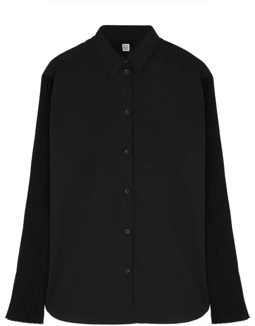 Totême Panelled Lyocell-blend Shirt - Black - 38 (UK10 / S)