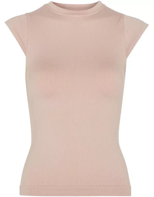 PRISM2 Rouse Ribbed Stretch-jersey T-shirt - Light Pink - One