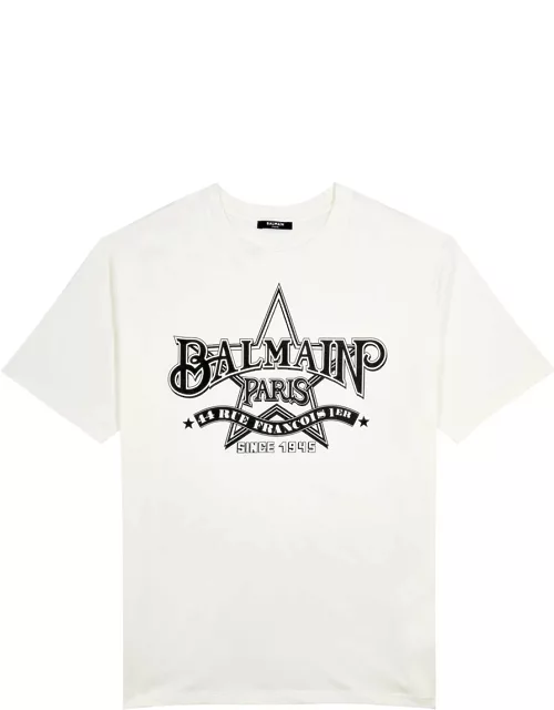 Balmain Star Logo-print Cotton T-shirt - White
