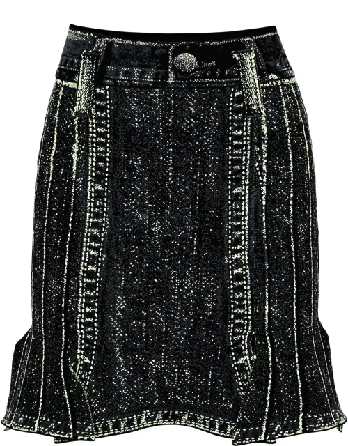 PH5 Dahlia Intarsia Stretch-knit Mini Skirt - Dark Green - XS (UK6 / XS)