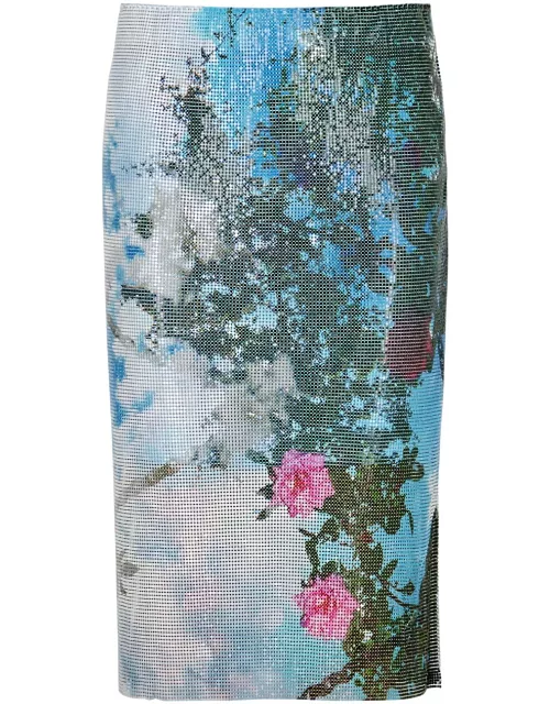 Christopher Esber Lucid Viva Printed Chainmail Midi Skirt - Multicoloured - 10 (UK10 / S)