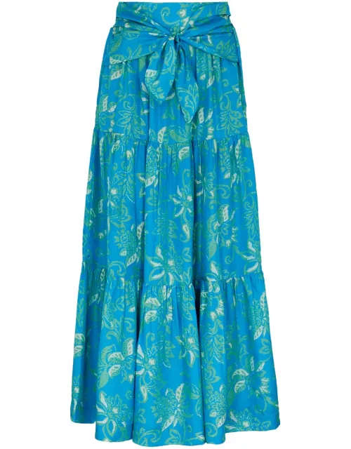 Hannah Artwear Lucca Floral-print Silk Maxi Skirt - Blue - 1 (UK8 / S)