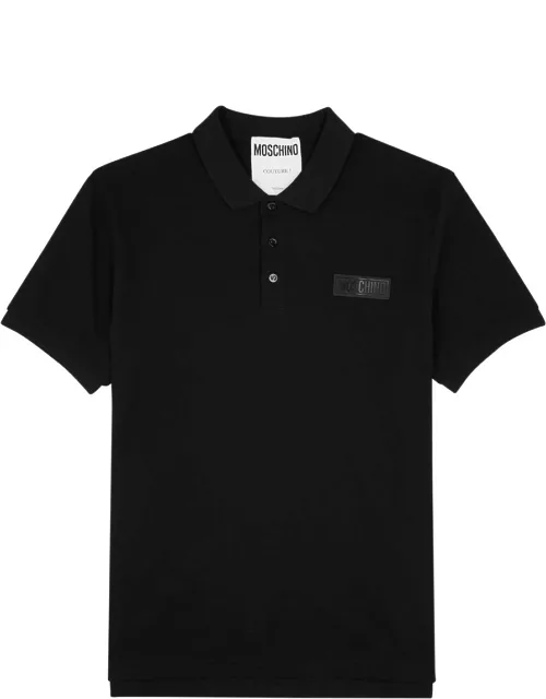 Moschino Logo Piqué Cotton Polo Shirt - Black - 48 (IT48 / M)
