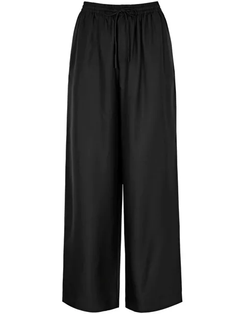 Rohe Wide-leg Silk-satin Trousers - Black - 42 (UK14 / L)