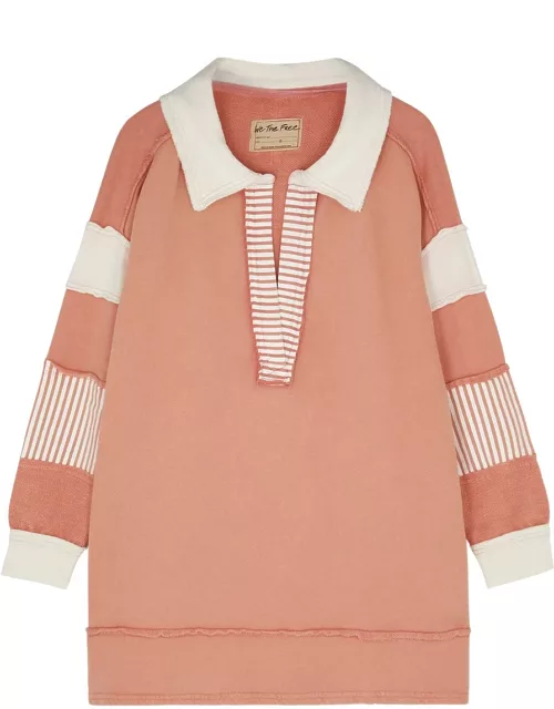 Free People Clean Prep Striped Cotton Polo top - Pink - S (UK 8-10 / S)