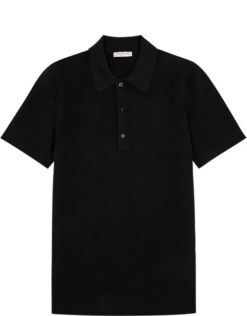 Valentino Toile Iconographe Knitted Polo Shirt - Black