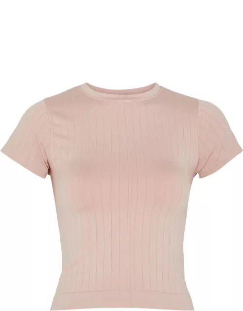 PRISM2 Sapient Ribbed Stretch-jersey T-shirt - Light Pink - One