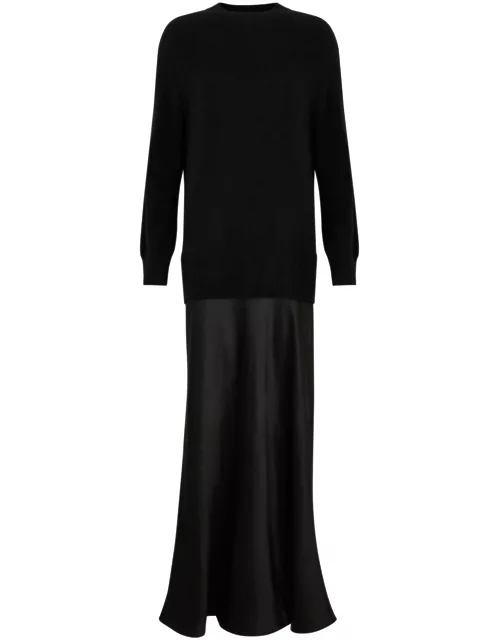 Christopher Esber Monument Cashmere and Silk-satin Maxi Dress - Black - S (UK8-10 / S)