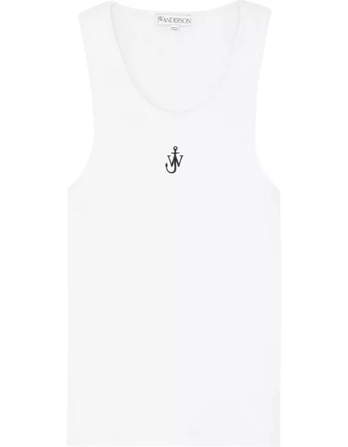 JW Anderson Logo-embroidered Cotton Tank - White - S (UK8-10 / S)