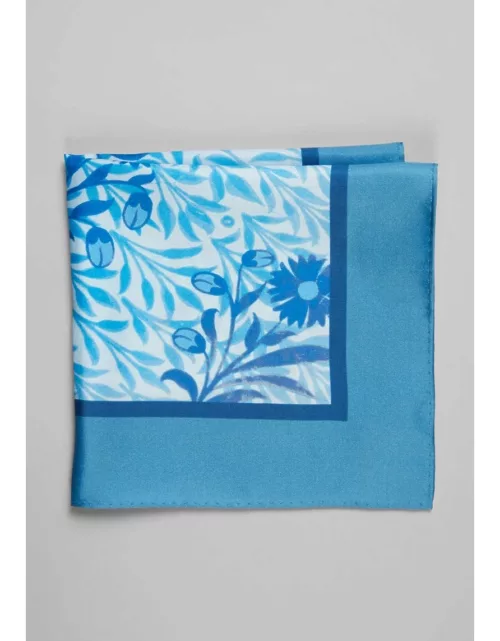 JoS. A. Bank Men's Tile Floral Watercolor Pocket Square, Blue, One