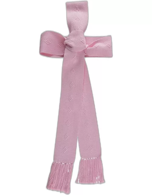 Handwoven Wide Pale Pink Belt