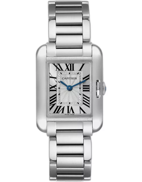 Cartier Tank Anglaise Small Silver Dial Steel Ladies Watch W5310022 30.2 x 22.7 m