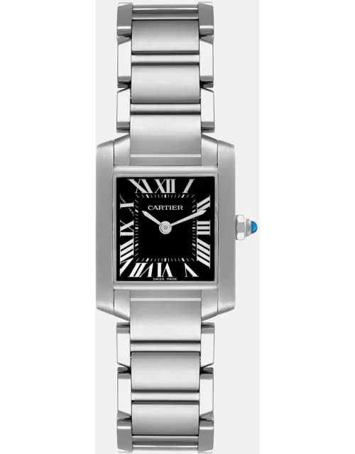 Cartier Tank Francaise Black Dial Steel Ladies Watch W51026Q3 20.0 mm x 25.0 m