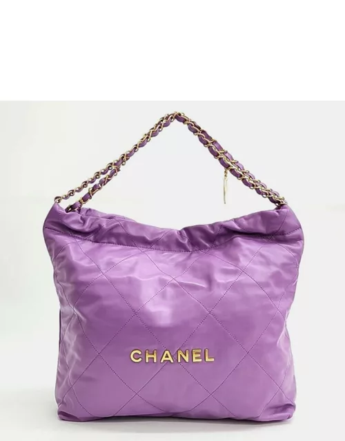 Chanel 22 Leather Purple Bag