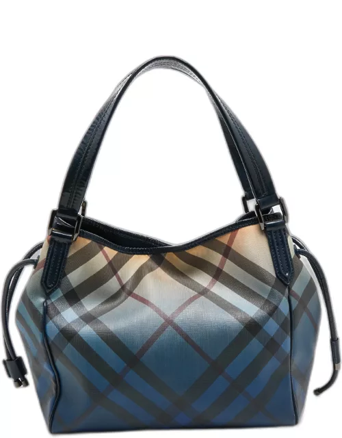 Burberry Navy Blue/Beige Ombre PVC and Patent Leather Biltmore Tote