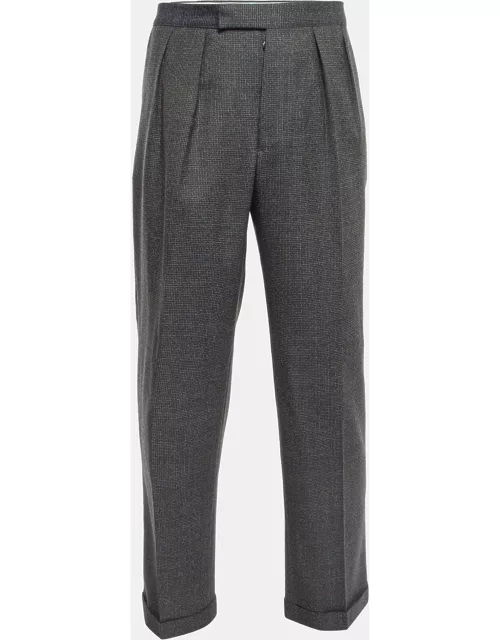 Etro Dark Grey/Multicolor Patterned Wool Trousers