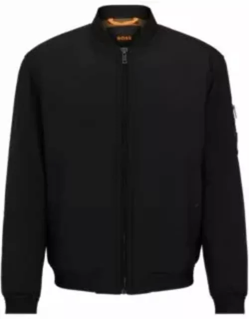 Relaxed-fit jacket in mixed water-repellent materials- Black Men's Casual Jacket