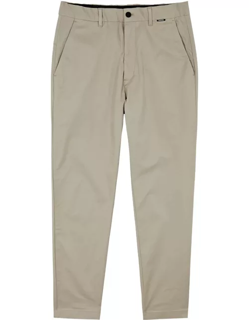 Calvin Klein Tapered Stretch-twill Trousers - Beige