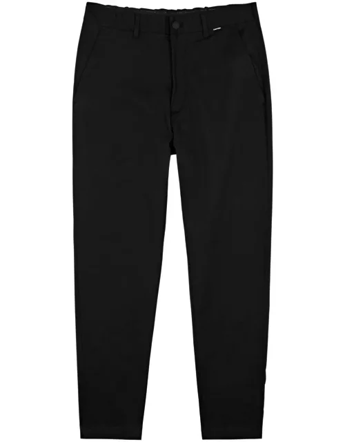 Calvin Klein Tapered Stretch-twill Trousers - Black