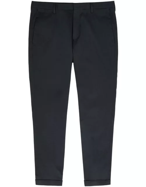 Paul Smith Slim-leg Stretch-cotton Trousers - Navy - 36 (W36 / XL)