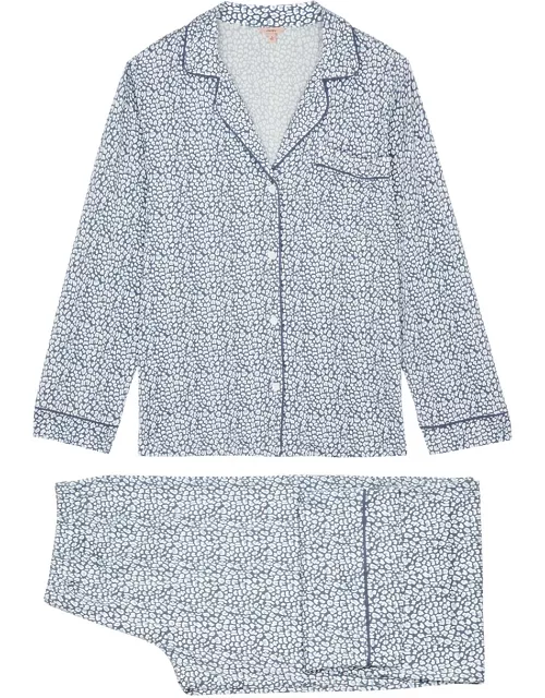 Eberjey Gisele Leopard-print Jersey Pyjama set - Blue