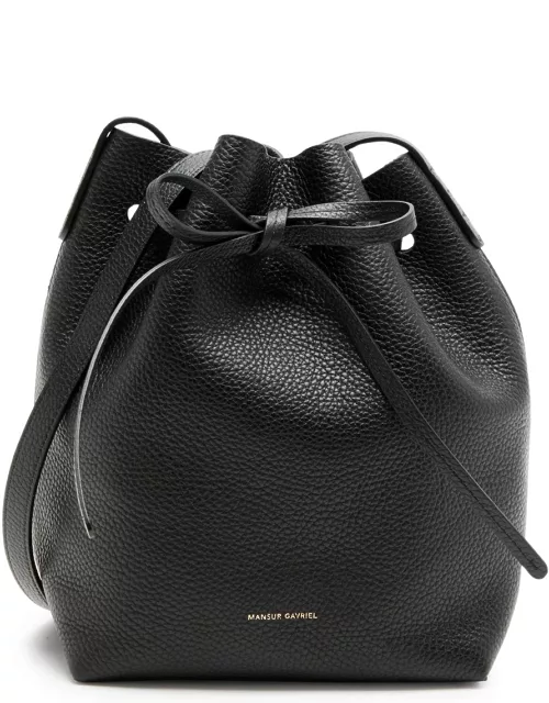 Mansur Gavriel Soft Mini Leather Bucket bag - Black