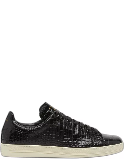 Men's Warwick Croc-Printed Low-Top Sneaker