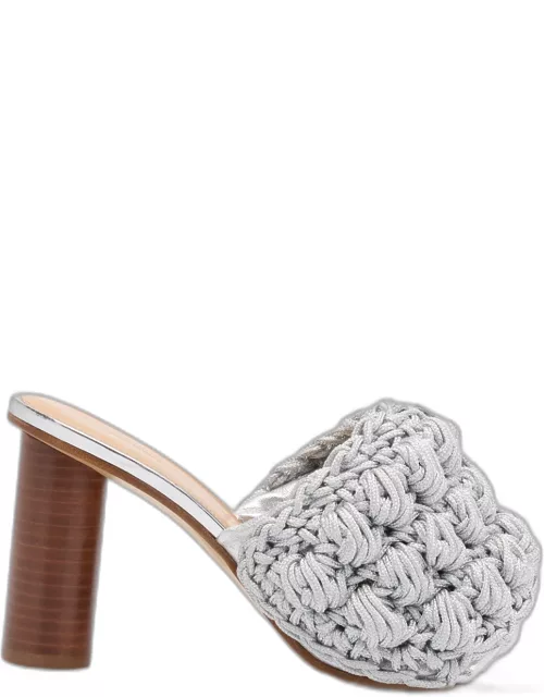 Crochet Cotton Cylinder-Heel Slide Sandal
