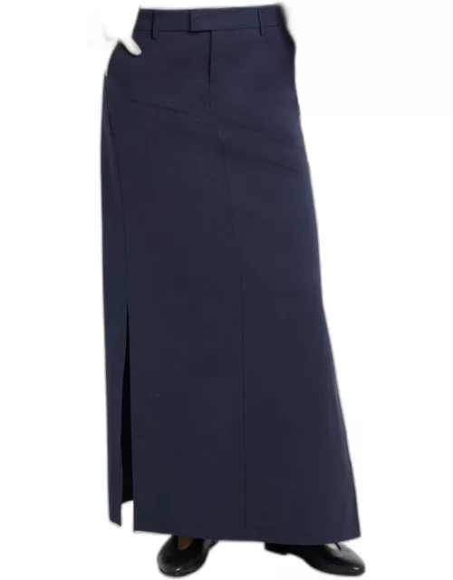 Lia Slits-Hem Water-Repellant Cotton Maxi Skirt