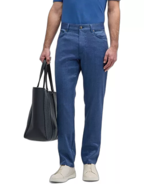 Men's Straight-Fit Denim Twill 5-Pocket Pant