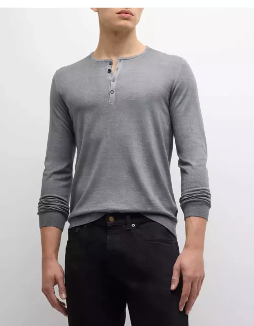 Men's Eren Merino Wool-Blend Henley Shirt