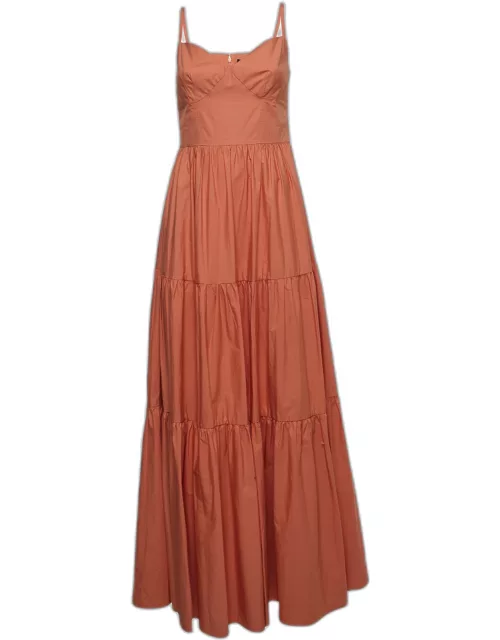 Elisabetta Franchi Orange Cotton Maxi Dress