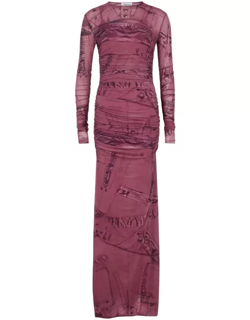 Blumarine Printed Stretch-jersey Maxi Dress - Pink - 46 (UK14 / L)