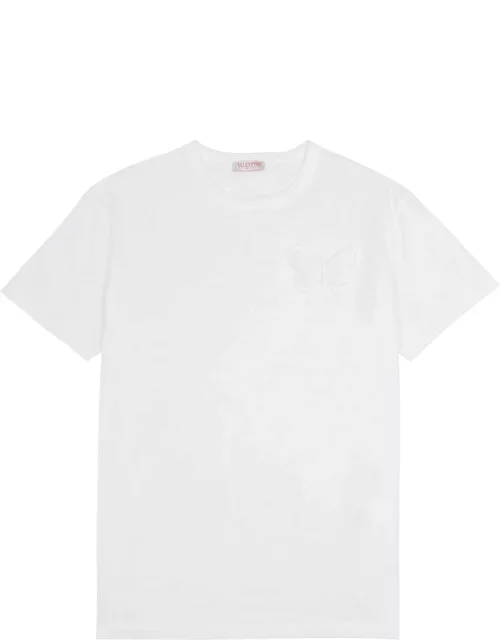 Valentino Butterfly-appliquéd Cotton T-shirt - White