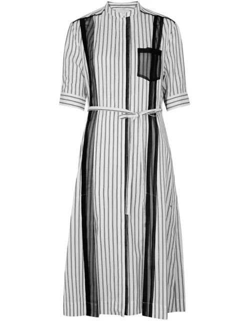 3.1 Phillip Lim Striped Cotton Poplin Midi Dress - White - 4 (UK8 / S)