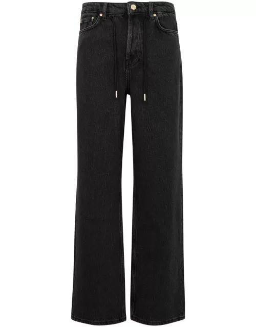 Ganni Izey Drawstring Straight-leg Jeans - Black - 26 (W26 / UK8 / S)