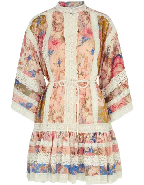 Zimmermann Spliced Floral-print Cotton Mini Dress - Multicoloured - 1 (UK 10 / S)