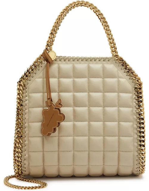 Stella Mccartney Falabella Mini Quilted Faux Leather Tote - Beige