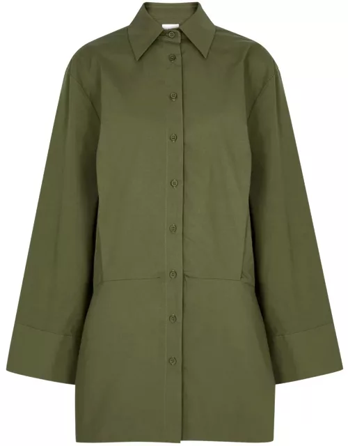 Aexae Cotton-poplin Mini Shirt Dress - Green - XS (UK6 / XS)