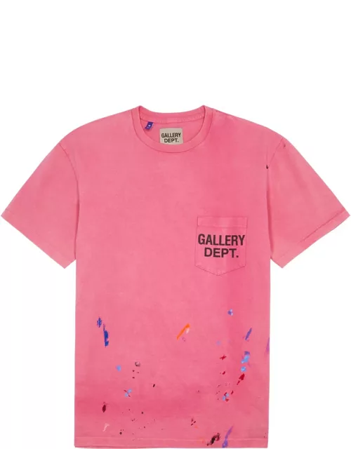 Gallery Dept. Paint-splattered Logo Cotton T-shirt - Pink