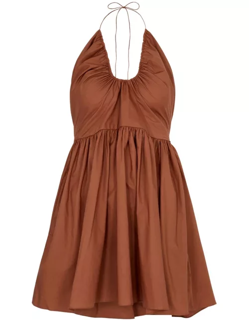 Matteau Halterneck Cotton Mini Dress - Brown - 1 (UK 6 / XS)