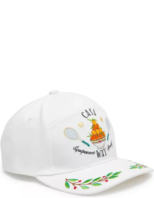 Casablanca Laurel Logo-embroidered Cotton cap - White