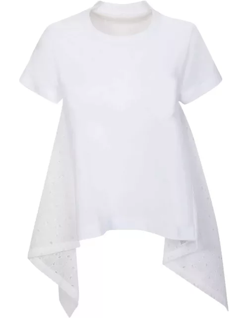 Sacai Embroidered Lace White T-shirt