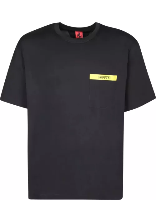 Ferrari Contrasting Logo Black T-shirt